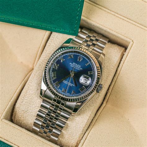 rolex datejust blue 36mm roman dial|vintage rolex datejust 36mm.